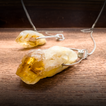 Load image into Gallery viewer, Open Collar Citrine Points Sterling Silver Torque Necklace
