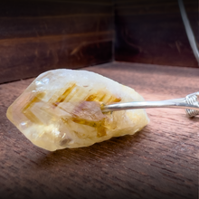 Load image into Gallery viewer, Open Collar Citrine Points Sterling Silver Torque Necklace
