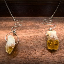 Load image into Gallery viewer, Open Collar Citrine Points Sterling Silver Torque Necklace
