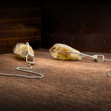 Load image into Gallery viewer, Open Collar Citrine Points Sterling Silver Torque Necklace
