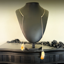 Load image into Gallery viewer, Open Collar Citrine Points Sterling Silver Torque Necklace
