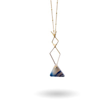 Load image into Gallery viewer, Agate Triangle Gold Pendant Necklace
