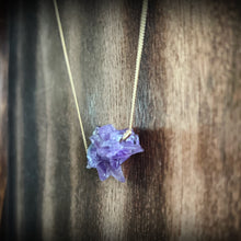 Load image into Gallery viewer, Amethyst Cluster Gold Pendant Necklace
