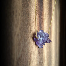 Load image into Gallery viewer, Amethyst Cluster Gold Pendant Necklace
