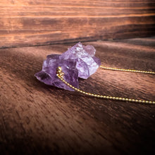 Load image into Gallery viewer, Amethyst Cluster Gold Pendant Necklace
