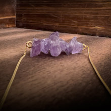 Load image into Gallery viewer, Amethyst Cluster Gold Pendant Necklace
