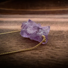 Load image into Gallery viewer, Amethyst Cluster Gold Pendant Necklace
