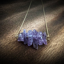 Load image into Gallery viewer, Amethyst Cluster Gold Pendant Necklace
