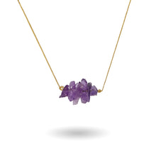 Load image into Gallery viewer, Amethyst Cluster Gold Pendant Necklace
