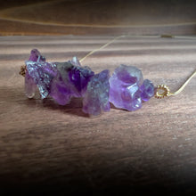 Load image into Gallery viewer, Amethyst Cluster Gold Pendant Necklace
