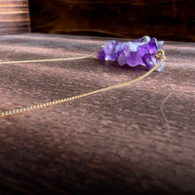 Load image into Gallery viewer, Amethyst Cluster Gold Pendant Necklace
