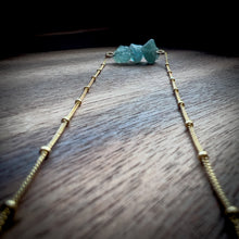 Load image into Gallery viewer, Aquamarine Cluster Gold Necklace
