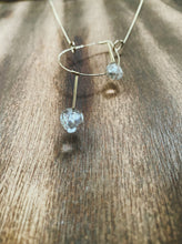 Cargar imagen en el visor de la galería, Asymmetrical 14K Gold Rutilated Quartz Teardrop Necklace
