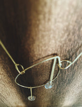 Cargar imagen en el visor de la galería, Asymmetrical 14K Gold Rutilated Quartz Teardrop Necklace
