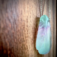 Load image into Gallery viewer, Rainbow Fluorite Slab Sterling Silver Necklace
