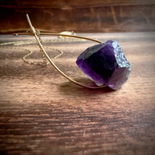 Load image into Gallery viewer, Amethyst Gold Loop Pendant Necklace
