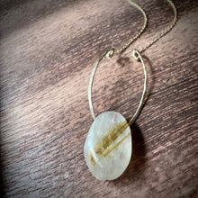 Load image into Gallery viewer, Rutilated Quartz Gold Pendant Necklace
