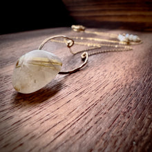 Load image into Gallery viewer, Rutilated Quartz Gold Pendant Necklace
