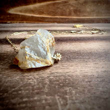 Load image into Gallery viewer, Rough Rutilated Quartz Gold Pendant Necklace
