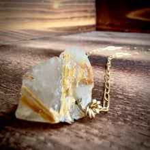 Load image into Gallery viewer, Rough Rutilated Quartz Gold Pendant Necklace
