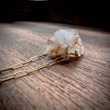 Load image into Gallery viewer, Rough Rutilated Quartz Gold Pendant Necklace
