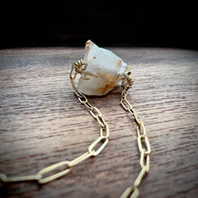 Load image into Gallery viewer, Rough Rutilated Quartz Gold Pendant Necklace
