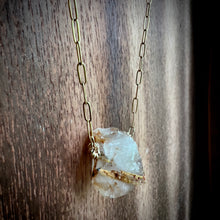 Load image into Gallery viewer, Rough Rutilated Quartz Gold Pendant Necklace
