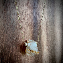 Load image into Gallery viewer, Rough Rutilated Quartz Gold Pendant Necklace
