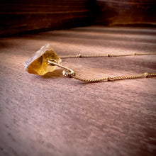 Load image into Gallery viewer, Raw Citrine Gold Pendant Necklace
