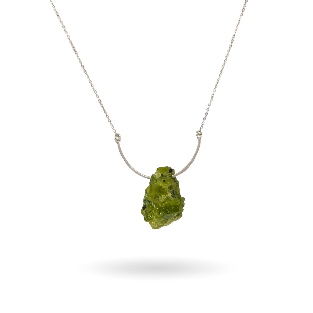 Peridot + Freshwater Pearl Sterling Silver Pendant Necklace