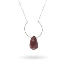 Load image into Gallery viewer, Pink Aventurine Hammered Sterling Silver Pendant Necklace
