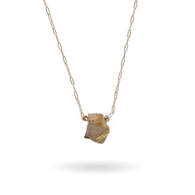 Load image into Gallery viewer, Rough Rutilated Quartz Gold Pendant Necklace
