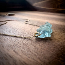 Load image into Gallery viewer, Aquamarine Cluster Gold Necklace
