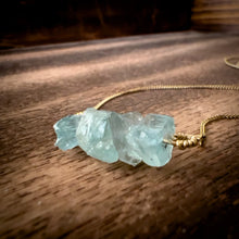 Load image into Gallery viewer, Aquamarine Cluster Gold Necklace
