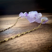 Load image into Gallery viewer, Purple Fluorite Cluster Gold Necklace
