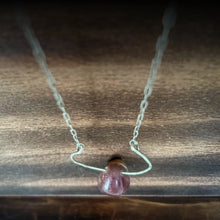 Load image into Gallery viewer, Pink Aventurine Hammered Sterling Silver Pendant Necklace
