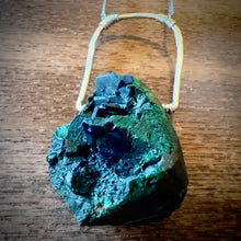 Load image into Gallery viewer, Azurite Malachite Geode Sterling Silver Necklace
