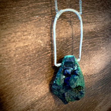 Load image into Gallery viewer, Azurite Malachite Geode Sterling Silver Necklace
