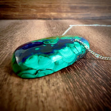 Load image into Gallery viewer, 85-carat Peruvian Azurite Malachite Chrysocolla Pendant Necklace
