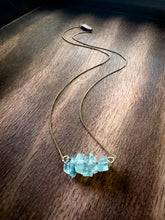 Load image into Gallery viewer, Aquamarine Cluster Gold Necklace
