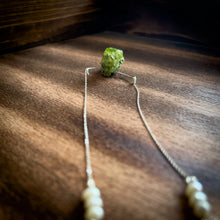 Load image into Gallery viewer, Peridot + Freshwater Pearl Sterling Silver Pendant Necklace
