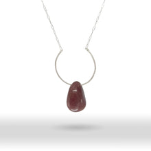 Load image into Gallery viewer, Pink Aventurine Hammered Sterling Silver Pendant Necklace
