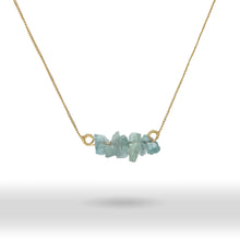 Load image into Gallery viewer, Aquamarine Cluster Gold Necklace
