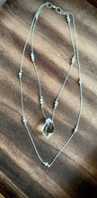 Load image into Gallery viewer, Double-Terminated Herkimer Diamond + Freshwater Pearl Sterling Silver Pendant Necklace
