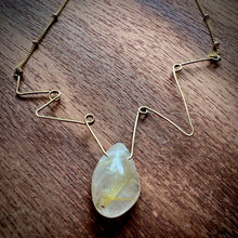 Load image into Gallery viewer, Rutilated Quartz Gold Pendant Necklace
