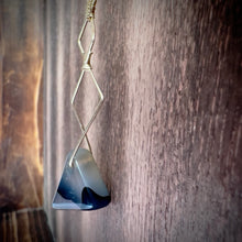 Load image into Gallery viewer, Agate Triangle Gold Pendant Necklace
